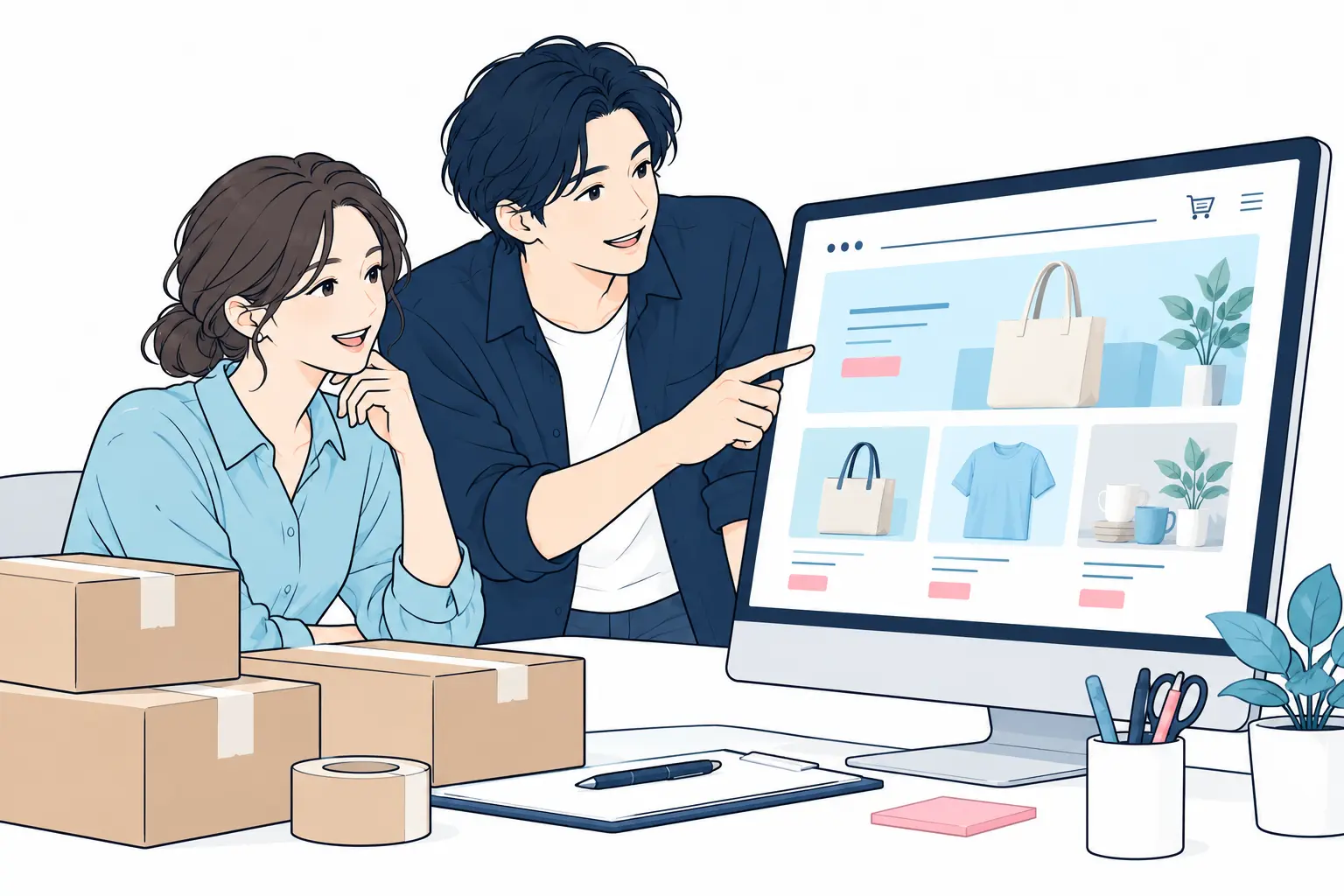 Shopifyによるネットショップ構築のサービスイメージ